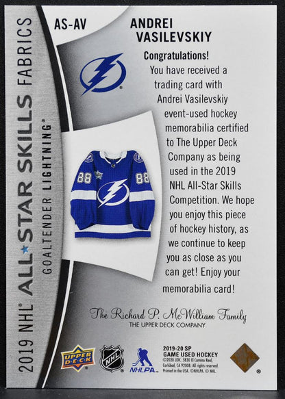 2019-20 SP Game Used 2019 NHL All Star Skills Fabrics Vasilevskiy Jersey 4669