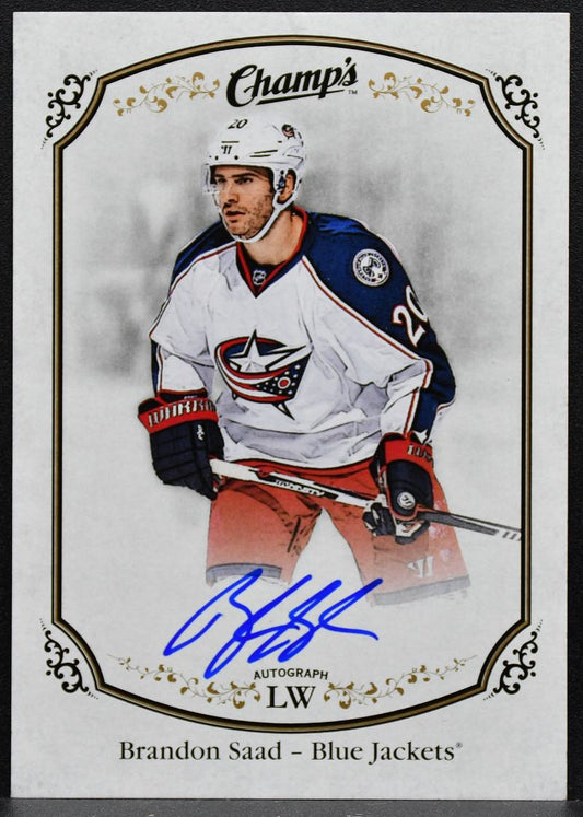 2015-16 Upper Deck Champ's Autographs Brandon Saad 117 Blue Jackets Auto 1740