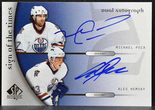 2005-06 SP Authentic Sign of the Times Dual Auto Peca / Hemsky Oilers Auto 9129