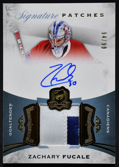 2015-16 UD The Cup Signature Patches Zachary Fucale SP-ZF Auto 94/99 Patch