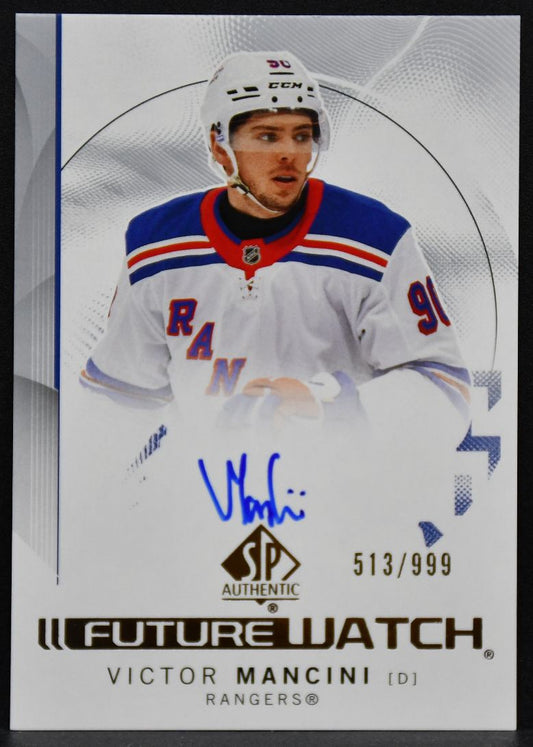 24-25 SP Authentic Future Watch Auto Mancini 167 New York Rangers RC Auto /999 5952