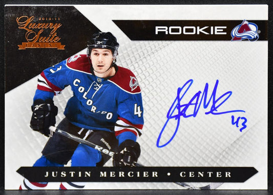 2010-11 Panini Luxury Suite RC Justin Mercier 155 Avalanche RC Auto 271/499 6153