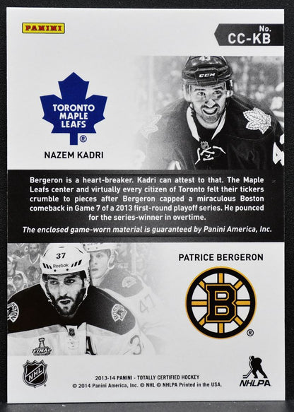 2013-14 Panini Totally Certified Competitors Red Kadri/Bergeron Jersey 5512