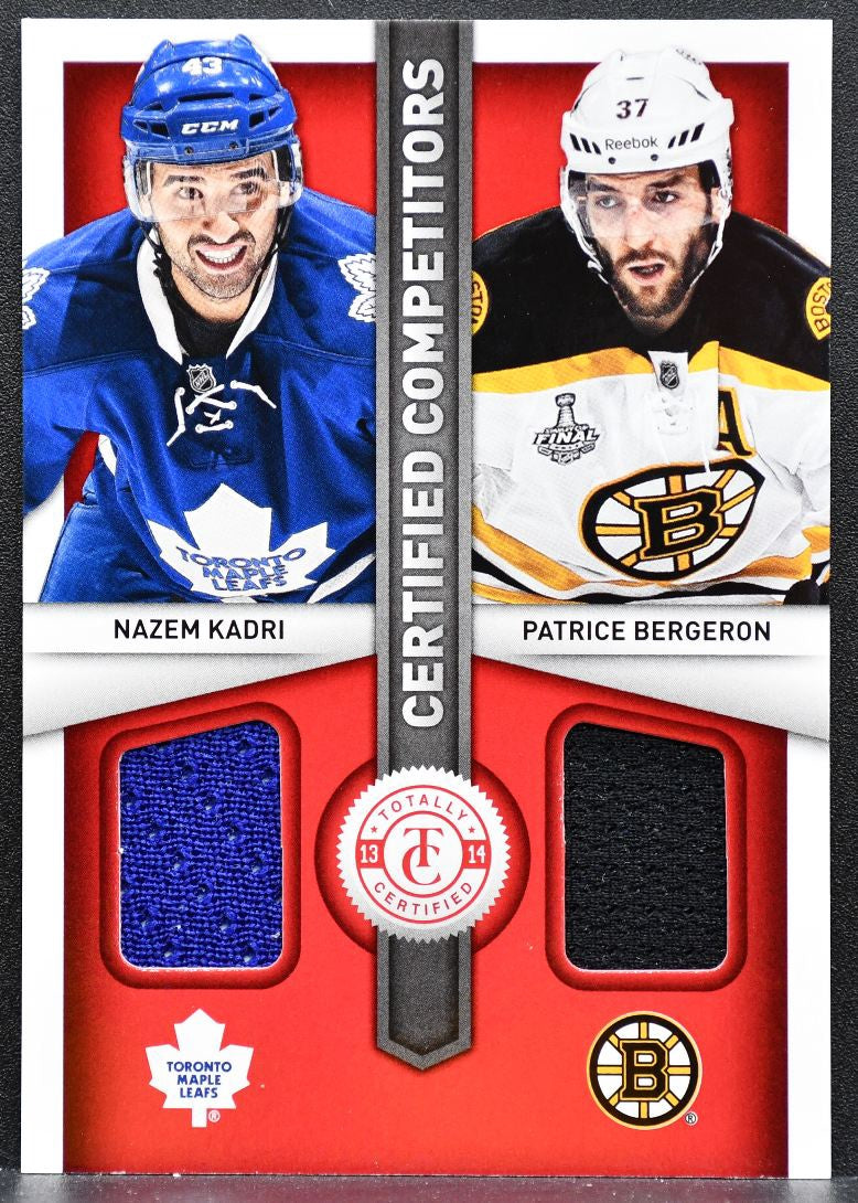 2013-14 Panini Totally Certified Competitors Red Kadri/Bergeron Jersey 5512