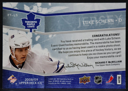 2008-09 UD Ice Fresh Threads Luke Schenn FT-LS Toronto Maple Leafs RC Jersey 2707
