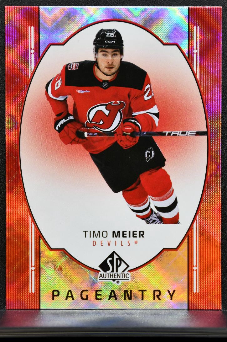 2025-26 SP Authentic Pageantry Red Timo Meier P-74 New Jersey Devils 1969