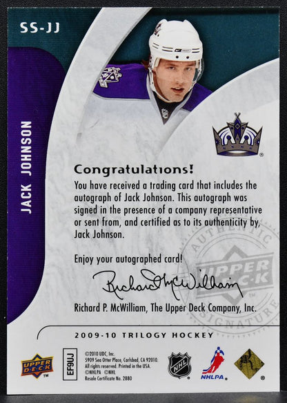 2009-10 Upper Deck Trilogy Super Star Scripts Jack Johnson 337 Auto 0008