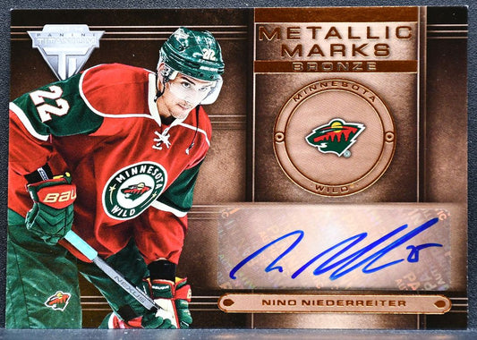 2013-14 Panini Titanium Metallic Marks Bronze Nino Niederreiter Wild Auto 9181
