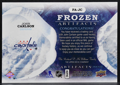 2016-17 Upper Deck Artifacts Frozen Jersey John Carlson Capitals Jersey 4836
