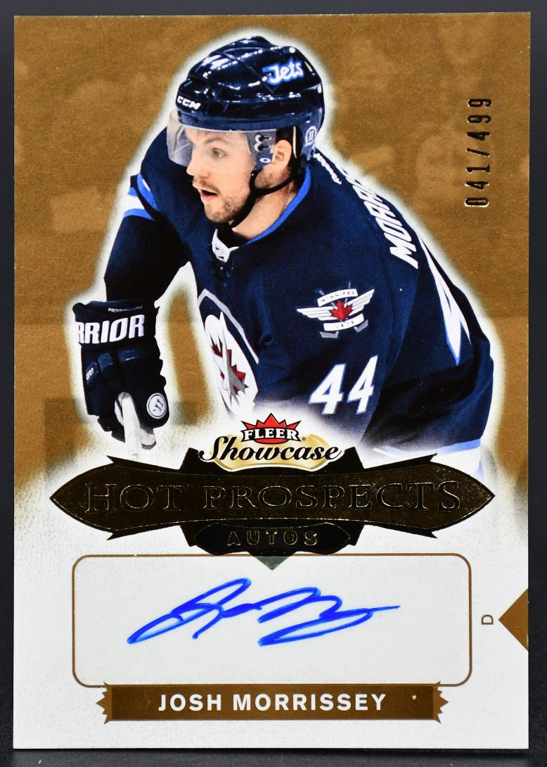 2016-17 Fleer Showcase Josh Morrissey 157 Winnipeg Jets RC Auto 041/499