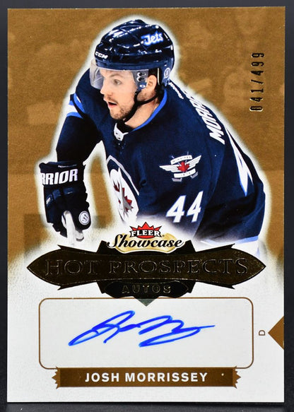 2016-17 Fleer Showcase Josh Morrissey 157 Winnipeg Jets RC Auto 041/499