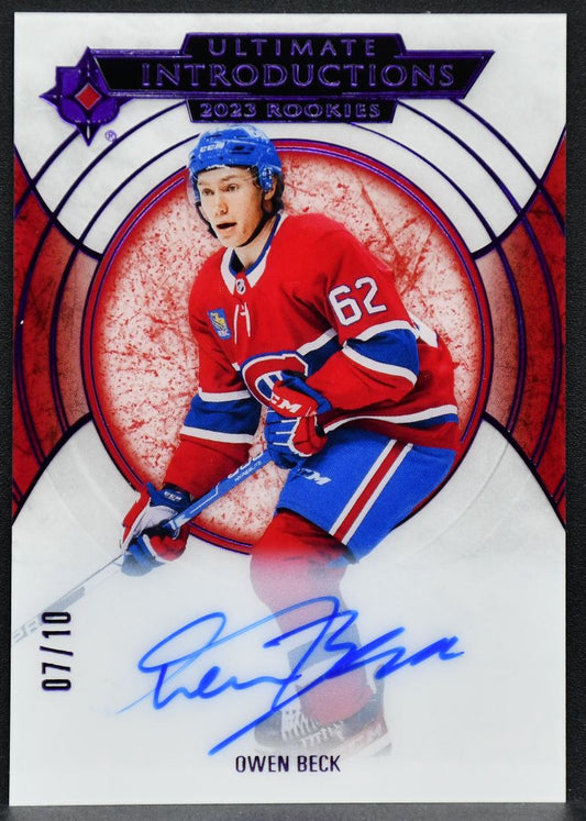 23-24 UD Ultimate Collection Purple Auto Parallel Beck Canadiens RC /10 4641