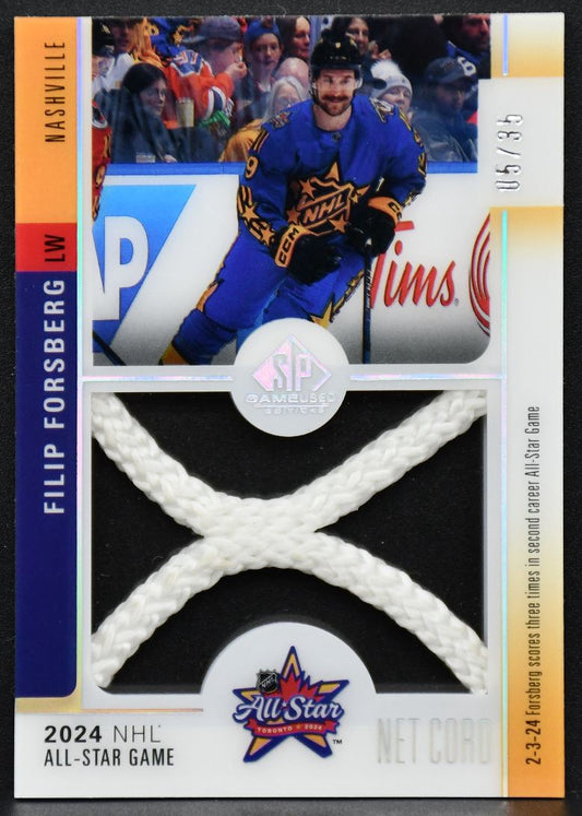 2024-25 SP Game Used All-Star Net Cord Relics Forsberg Predators /35 Net Cord 1251
