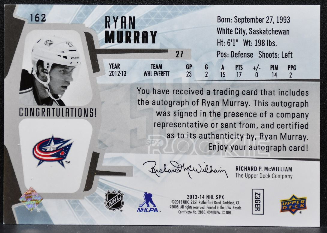 2013-14 SPx Rookie Autograph Dual Jersey Murray RC Auto 283/499 Jersey 8469