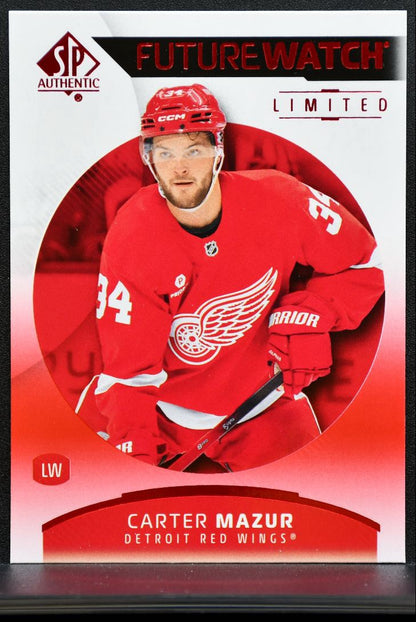2025-26 SP Authentic Future Watch Limited Red Carter Mazur 122 Red Wings RC 3437