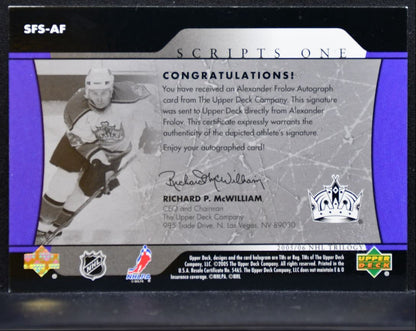 2005-06 Upper Deck Trilogy Script One Alexander Frolov SFS-AF Kings Auto 2677