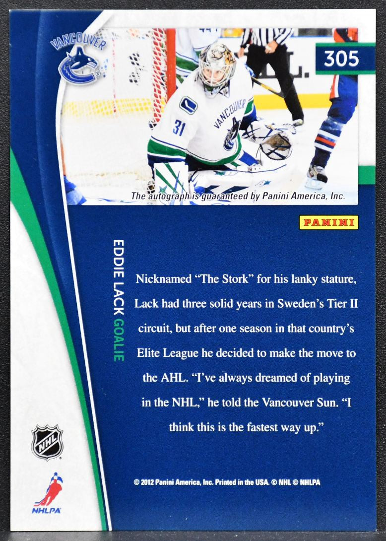 2011-12 Panini Rookie Anthology Pinnacle Ice Breakers Lack 305 RC Auto 3191