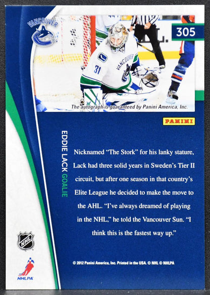 2011-12 Panini Rookie Anthology Pinnacle Ice Breakers Lack 305 RC Auto 3191