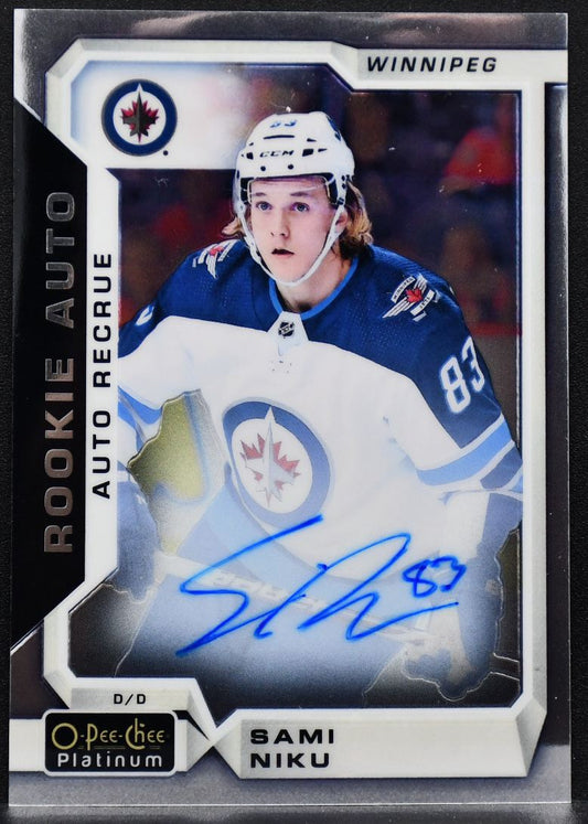 2018-19 O-Pee-Chee Platinum Rookie Auto Sami Niku R-SN Columbus RC Auto