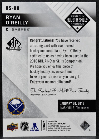 2016-17 SP Game Used 2016 All-Star Skills Fabrics O'Reilly Sabres Jersey 4060