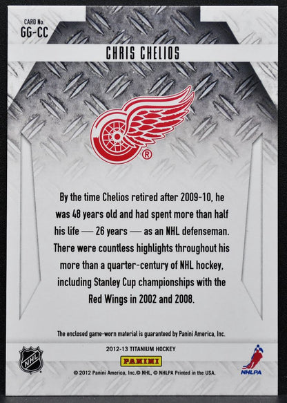 2012-13 Panini Titanium Game-worn Gear Chris Chelios GG-CC Red Wings Jersey 4022