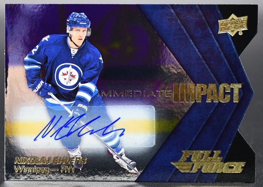 2015-16 UD Full Force Immediate Impacts Autographs Nikolaj Ehlers II-NE Auto