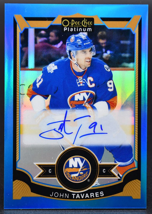 2015-16 OPC Platinum Blue Rainbow Autographs John Tavares JT Auto