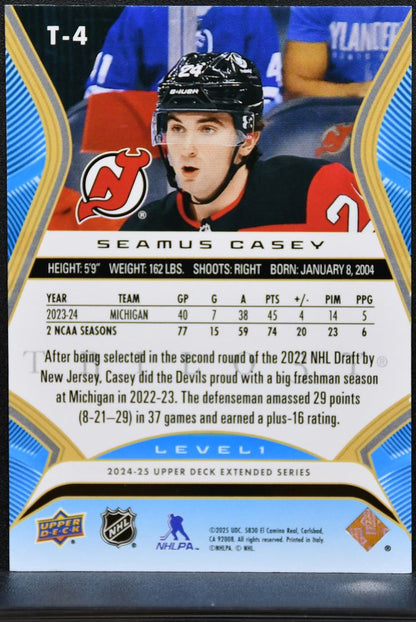 2024-25 UD Extended Trilogy Rookie Premieres Common Casey Devils RC /999 0779