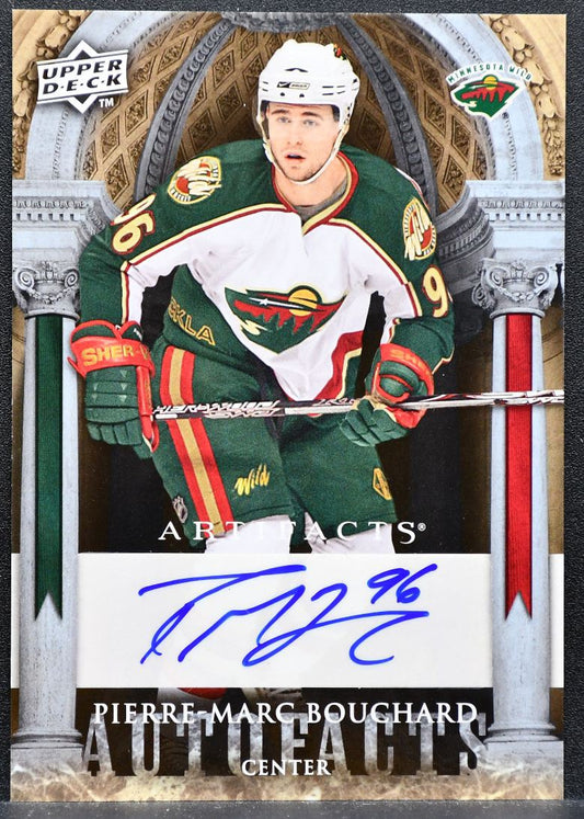 2009-10 Upper Deck Artifacts Autofacts Pierre-Marc Bouchard AF-BP Wild Auto 0873