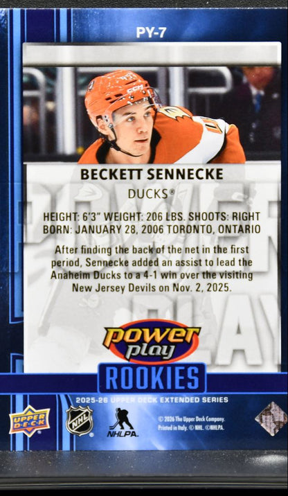 2025-26 UD Extended Series Power Play Rookies Beckett Sennecke RC 0061