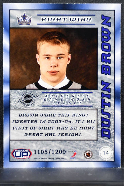 2003-04 Pacific Heads Up Jerseys Dustin Brown 14 Kings 1105/1200 Jersey 4435