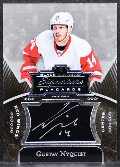 2016-17 UD Black Diamond Signature Placards Gustav Nyquist Red Wings Auto 1168