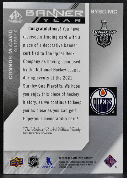 2021-22 SPGU 2021 NHL Stanley Cup Playoffs Banner Year McDavid Jersey 6309