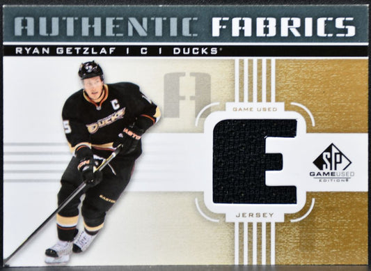 2011-12 SP Game Used Authentic Fabrics Ryan Getzlaf AF-RG Ducks Jersey 0924