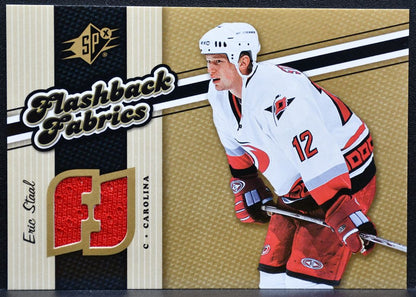 2006-07 SPx Flashback Fabrics Eric Staal 105 Carolina Hurricanes Jersey 9916