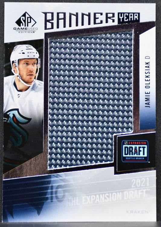 23-24 SP Game Used Banner Year Expansion Draft Oleksiak Seattle Kraken Patch 7666