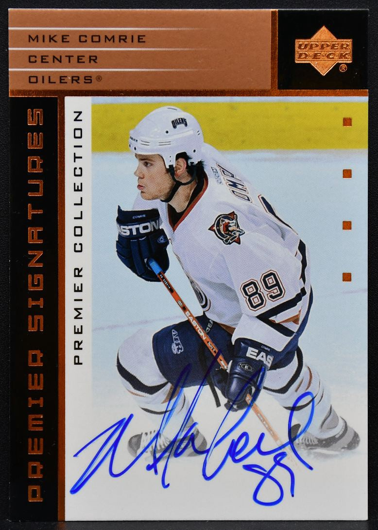 2002-03 UD Premier Collection Auto Bronze Mike Comrie S-MC Oilers Auto 8836