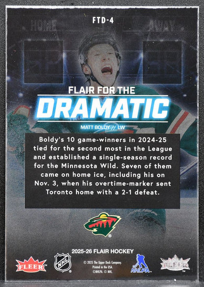 2025-26 Flair for the Dramatic Matt Boldy FTD-4 Minnesota Wild 5814