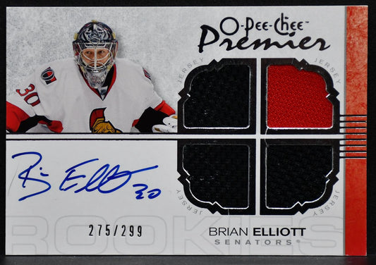 2007-08 O-Pee-Chee Premier Auto Jersey Brian Elliott 106  RC Auto 275/299 Jersey