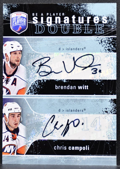 2007-08 UD Be a Player Signatures Duals Witt/Campoli Islanders Auto 7225