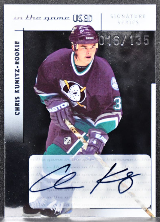 2003-04 In The Game Used Signature Series Auto Kunitz Auto 016/135 0086