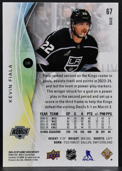 2024-25 SP Game Used Kevin Fiala 67 Los Angeles Kings 9240