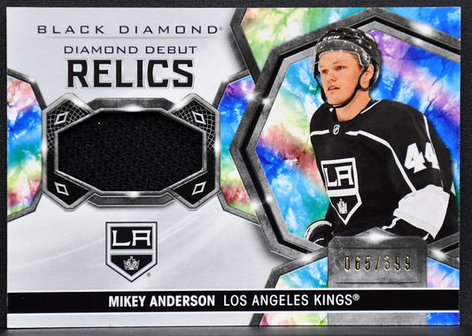 20-21 UD Black Diamond Debut Relics Mikey Anderson DD-MA Kings RC 065/399 Jersey 4480