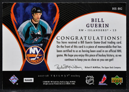 2007-08 UD Trilogy Honorary Swatches Bill Guerin HS-BG Islanders Jersey 3704