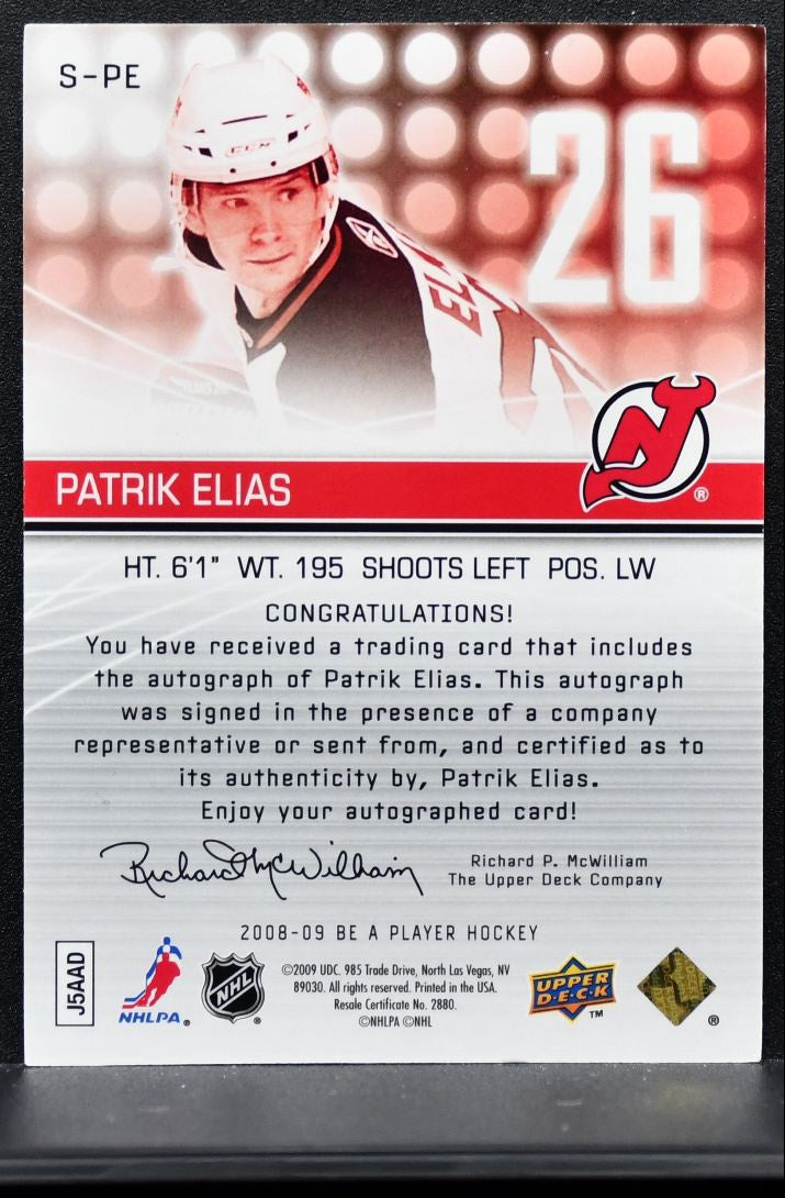 2008-09 Upper Deck Be a Player Signatures Patrik Elias S-PE Devils Auto 0512