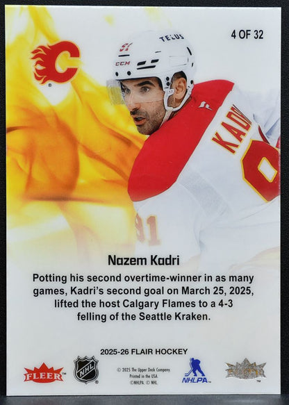 2025-26 Flair Hot Hues Nazem Kadri 4 Calgary Flames 1006