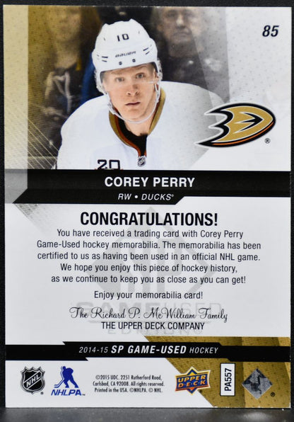 2014-15 SP Game Used Gold Jerseys Corey Perry 85 Jersey 9745