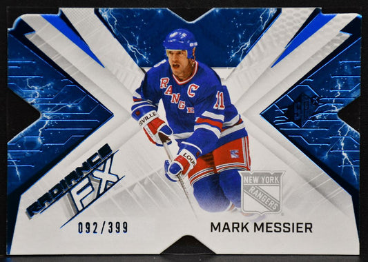 2022-23 SPx Radiance FX Blue Mark Messier RFX-4 New York Rangers 092/399 1319