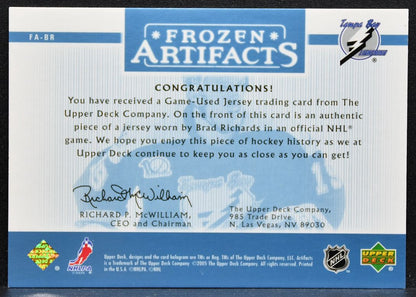 2005-06 UD Artifacts Frozen Brad Richards FA-BR Lightning 080/275 Jersey 9288