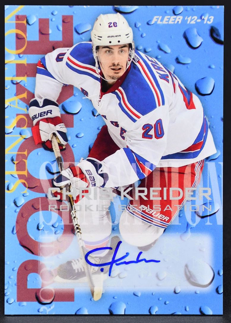 2012-13 Fleer Fleer Retro Rookie Sensation Chris Kreider 5 RC Auto